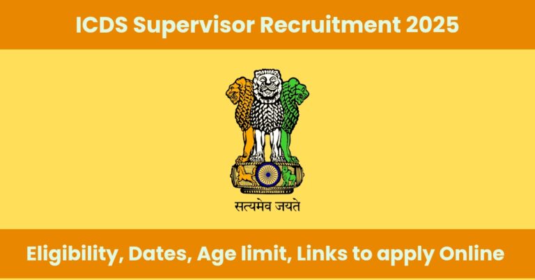 ICDS Recruitment 2025 West Bengal Anganwadi Supervisor jobs for women.